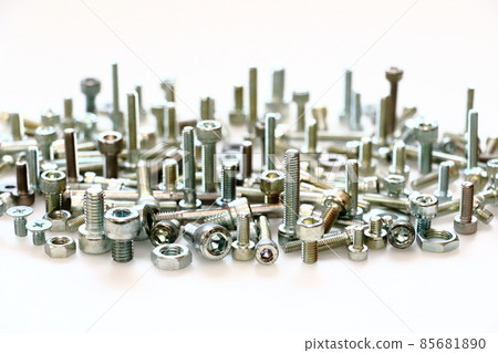Assembly of bolts and nuts (image of machine parts) Assembly of bolts and nuts (image of machine parts) 85681890