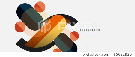 Round geometric shapes lines and circles. Vector template for wallpaper banner background or landing page Round geometric shapes lines and circles. Vector template for wallpaper banner background or landing page 85681920