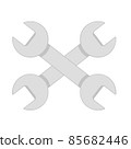 Repair service icon. Two gray wrenches on white icon concept. Repair logo 85682446