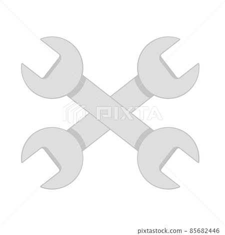 Repair service icon. Two gray wrenches on white icon concept. Repair logo 85682446
