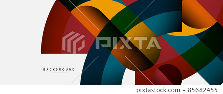 Trendy shapes, color minimal design composition, lines and shadows for wallpaper banner background or landing page 85682455