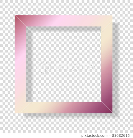 Gold rose foil smudge frame. Pink glossy grunge texture decor isolated on transparent background.  85682615