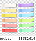 Post note sticky stickers with peel off corner isolated on a transparent background.  85682616