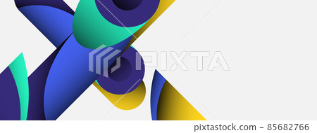 Abstract background. Minimal geometric circles and round style shapes with deep shadow effects. Trendy technology business template for wallpaper banner or background 85682766