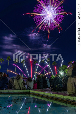 Winter fireworks at Nagoya Port and surrounding scenery Winter fireworks at Nagoya Port and surrounding scenery 85682808