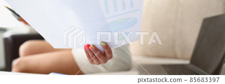 Lady analyze monthly report 85683397