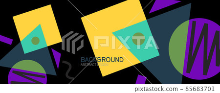 Abstract background. Blocks, lines, triangles, circles composition. Techno or business concept for wallpaper, banner, background, landing page Abstract background. Blocks, lines, triangles, circles composition. Techno or business concept for wallpaper, banner, background, landing page 85683701