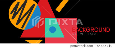 Abstract background with blocks, lines, geometric shapes. Techno or business concept for wallpaper, banner, background, landing page Abstract background with blocks, lines, geometric shapes. Techno or business concept for wallpaper, banner, background, landing page 85683710