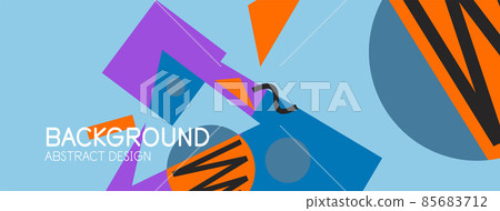 Abstract background. Blocks, lines, triangles, circles composition. Techno or business concept for wallpaper, banner, background, landing page Abstract background. Blocks, lines, triangles, circles composition. Techno or business concept for wallpaper, banner, background, landing page 85683712