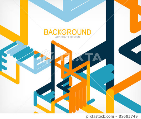 Abstract background. Color lines on white background. Linear abstract composition. Techno or business concept for wallpaper, banner, background, landing page Abstract background. Color lines on white background. Linear abstract composition. Techno or business concept for wallpaper, banner, background, landing page 85683749