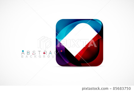 Minimal background. Abstract square shape with round corners created with wavy forms. Vector Illustration For Wallpaper, Banner, Background, Landing Page Minimal background. Abstract square shape with round corners created with wavy forms. Vector Illustration For Wallpaper, Banner, Background, Landing Page 85683750