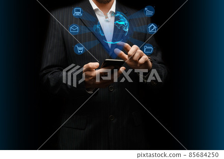 Accessing the internet interface with smart phone and internet connection technology 85684250