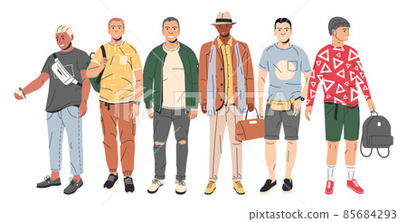 Group of Fashion Male Characters. 85684293