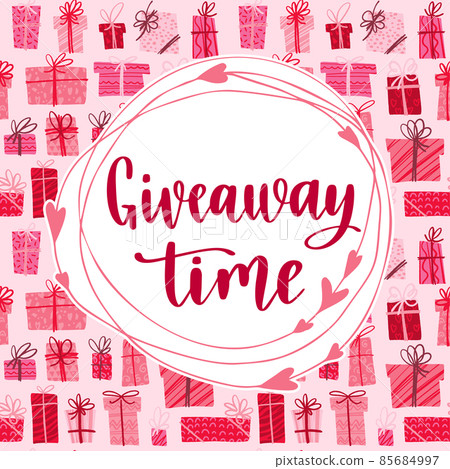 Decorative template with lettering and love backdrop for social media contests and special offers. Decorative template with lettering and love backdrop for social media contests and special offers. 85684997