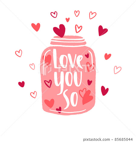 Happy Valentine's Day. Modern style calligraphy phrase. Happy Valentine's Day. Modern style calligraphy phrase. 85685044