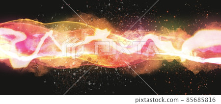 Alcohol ink art on a black background) Strong orange flame, energy and technology Dark horizontal banner Alcohol ink art on a black background) Strong orange flame, energy and technology Dark horizontal banner 85685816