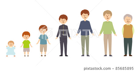 Illustration of male growth process front Illustration of male growth process front 85685895