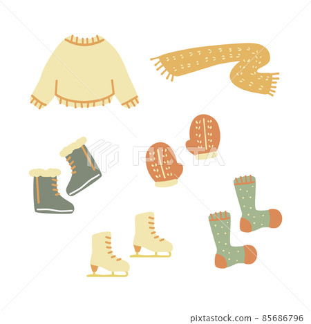 Winter fashion illustration set 85686796