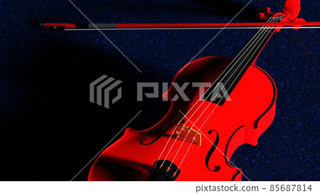 Black background and red violin 85687814