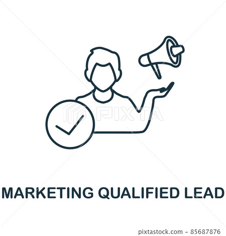 Marketing Qualified Lead icon. Line element from customer relationship collection. Linear Marketing Qualified Lead icon sign for web design, infographics and more. Marketing Qualified Lead icon. Line element from customer relationship collection. Linear Marketing Qualified Lead icon sign for web design, infographics and more. 85687876
