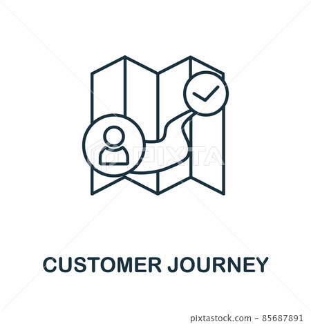 Customer Journey icon. Line element from customer relationship collection. Linear Customer Journey icon sign for web design, infographics and more. Customer Journey icon. Line element from customer relationship collection. Linear Customer Journey icon sign for web design, infographics and more. 85687891