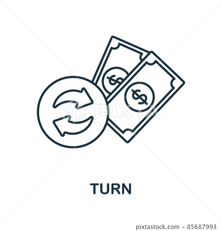 Turn icon. Line element from crisis collection. Linear Turn icon sign for web design, infographics and more. Turn icon. Line element from crisis collection. Linear Turn icon sign for web design, infographics and more. 85687993