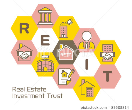 REIT (Real Estate Investment Trust) Hexagonal logo 85688814