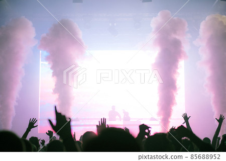 Crowd of people celebrating the New Year's Eve at a party 85688952