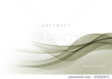 Green wave on a white background. Abstract transparent background waves. 85688973