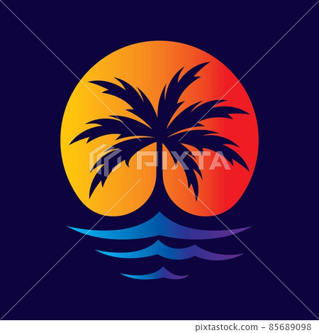 Palm tree logo images illustration 85689098