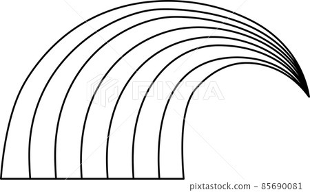 Bent rainbow arch magic rainbow color 85690081