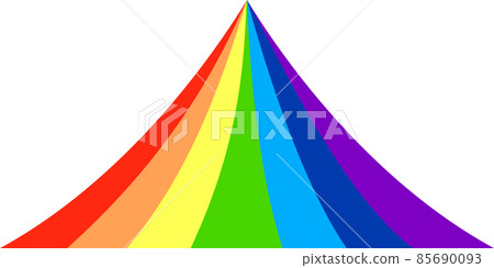 Bent rainbow arch magic rainbow color 85690093