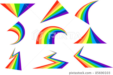 Bent rainbow arch magic rainbow color 85690103
