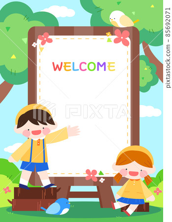 愉快的新學期插畫10 愉快的新學期插畫10 85692071