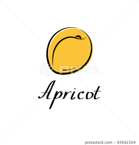 Apricot vector cartoon flat illustration. Fresh fruit and vegetable logo Apricot vector cartoon flat illustration. Fresh fruit and vegetable logo 85692104
