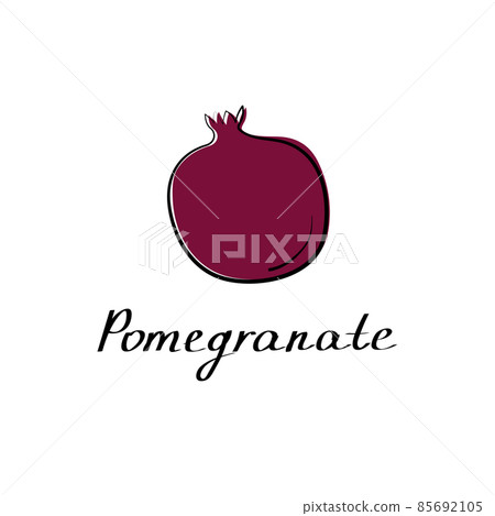 Pomegranate vector cartoon flat illustration. Garnet sign. Fruit and vegetable logo Pomegranate vector cartoon flat illustration. Garnet sign. Fruit and vegetable logo 85692105