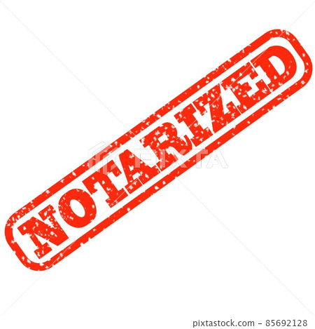 notarized stamp red grunge rubber stamp on white background. notarized stamp sign. notarized sign. 85692128