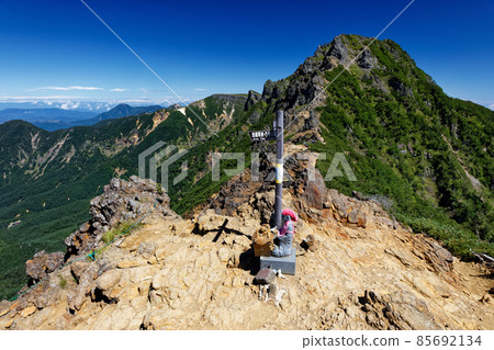 Yatsugatake mountain range / Yokodake ridgeline and Iodake / Tengudake seen from the upper part of Jizo ridge 85692134