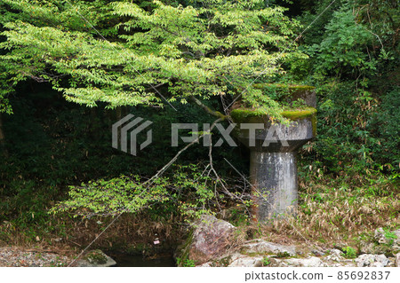 Phantom Hirohama Railway Imafuku Line pier trace that connects Hiroshima and Hamada Phantom Hirohama Railway Imafuku Line pier trace that connects Hiroshima and Hamada 85692837