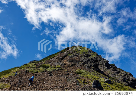 Yatsugatake mountain range and Akadake in the summer when clouds spring Yatsugatake mountain range and Akadake in the summer when clouds spring 85693874