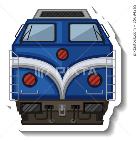 Front of diesel locomotive in cartoon style 85694265