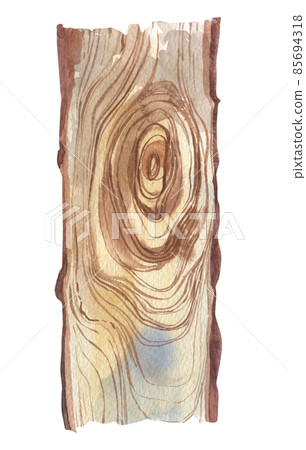 Watercolor wood Tree rings illustration. Hand drawn abstract background. Natural texture. Artistic design. For scrapbooking, greeting card, holiday invitation, postcard, poster, background. 85694318