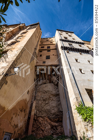 The Casas Colgadas, the Hanging Houses in the medieval town of Cuenca in Castilla La Mancha, Spain. 85694422