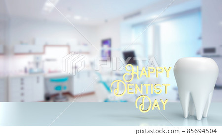 The white tooth in dentist clinic for health or medical concept 3d rendering The white tooth in dentist clinic for health or medical concept 3d rendering 85694504