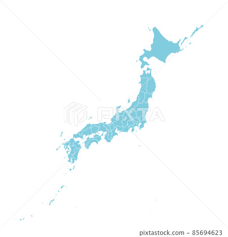 日本地圖與縣界，全景 85694623
