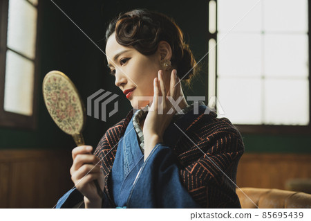 Denim kimono finger wave 85695439