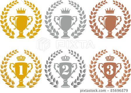 Trophy simple icon set Trophy simple icon set 85696879