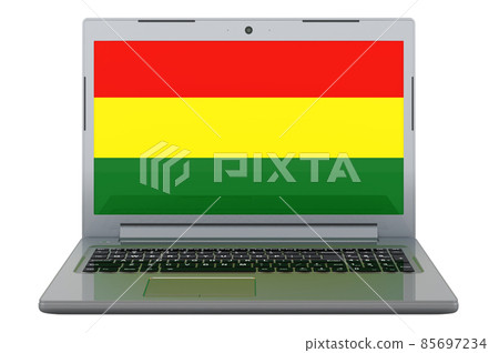 Bolivian flag on laptop screen. 3D illustration 85697234