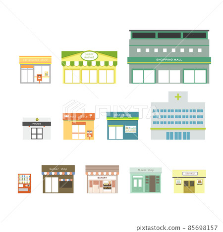 Illustration set of a shop 85698157