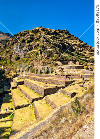 Inca ruins at Pisac in Peru Inca ruins at Pisac in Peru 85698179